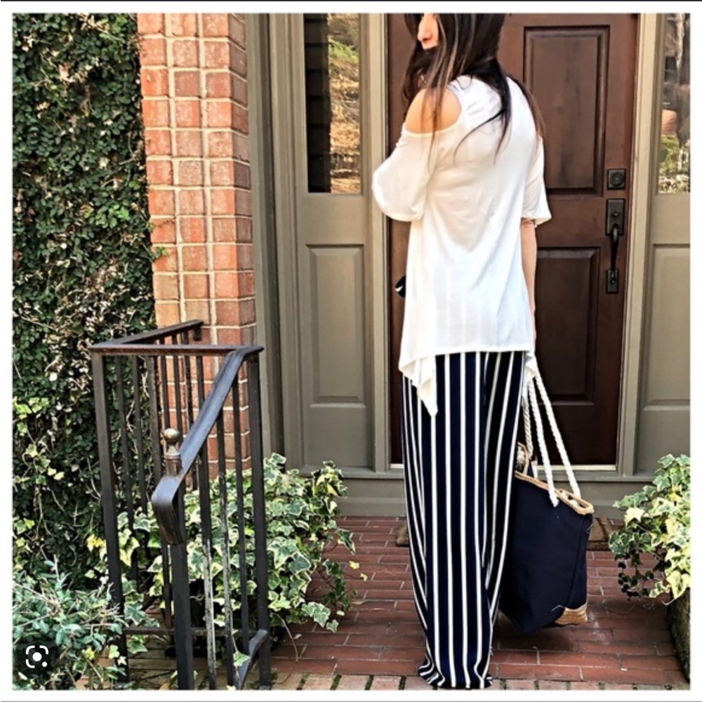Trendy Wide leg palazzo pants, mid waist